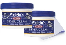 Silver Cleaner and Polish Cream-8 Ounce 2 Pack with Polishing