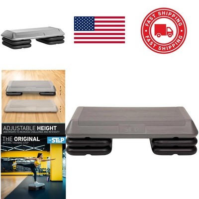Circuit Size Aerobic Step with 4 Risers Adjustable Height for Total Body Fitness