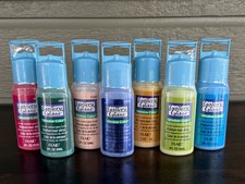 Lot of 7 Gallery Glass Window Color Paint SEALED Bottles Plaid Red Blue Green