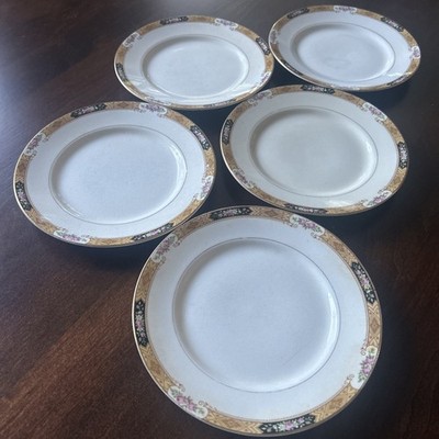 Vintage Hopewell 18K Gold Trim Plates 
