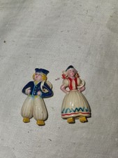 Vintage Hard Plastic Dutch Boy and Girl 2" Pinback Brooch