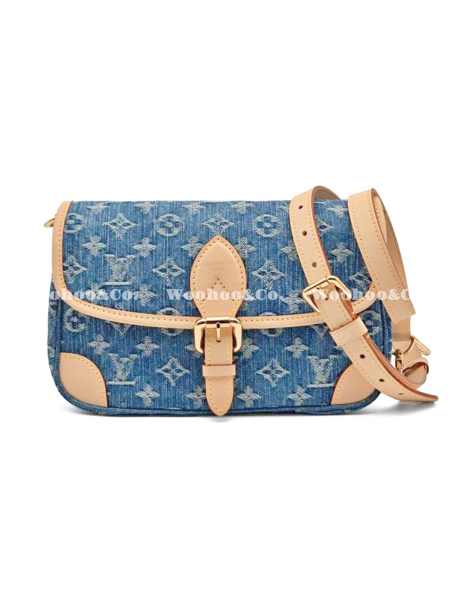 LOUIS VUITTON Diane Monogram Denim Single Shoulder Bag Women's 9.4