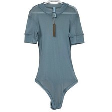 SKIMS Summer Mesh T-Shirt Bodysuit Sky Womens Small
