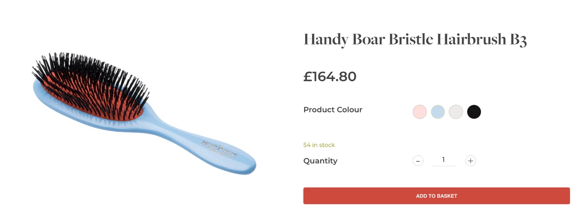 Mason Pearson Handy Boar Bristle Hairbrush B3 (Blue, With Cleaner