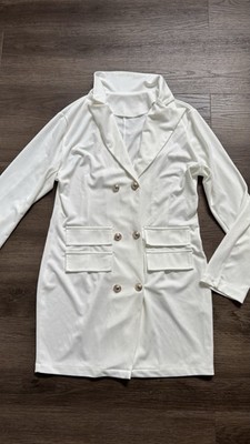 Damen Blazer Kleid Zweireihig Anzugjacke Midikleid Business Langarm Etuikleid DE