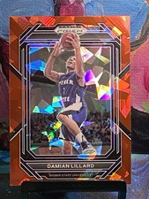 2023 Panini Prizm Draft Picks Damian Lillard #89 Red Cracked Ice Weber State