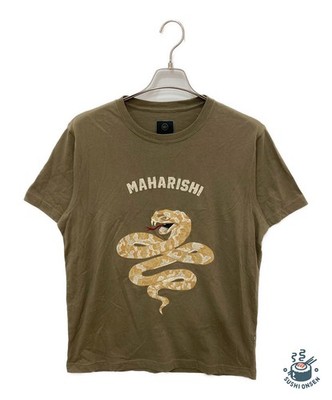 MAHARISHI Embroidered Snake Adder T-Shirt Size: M Khaki Men