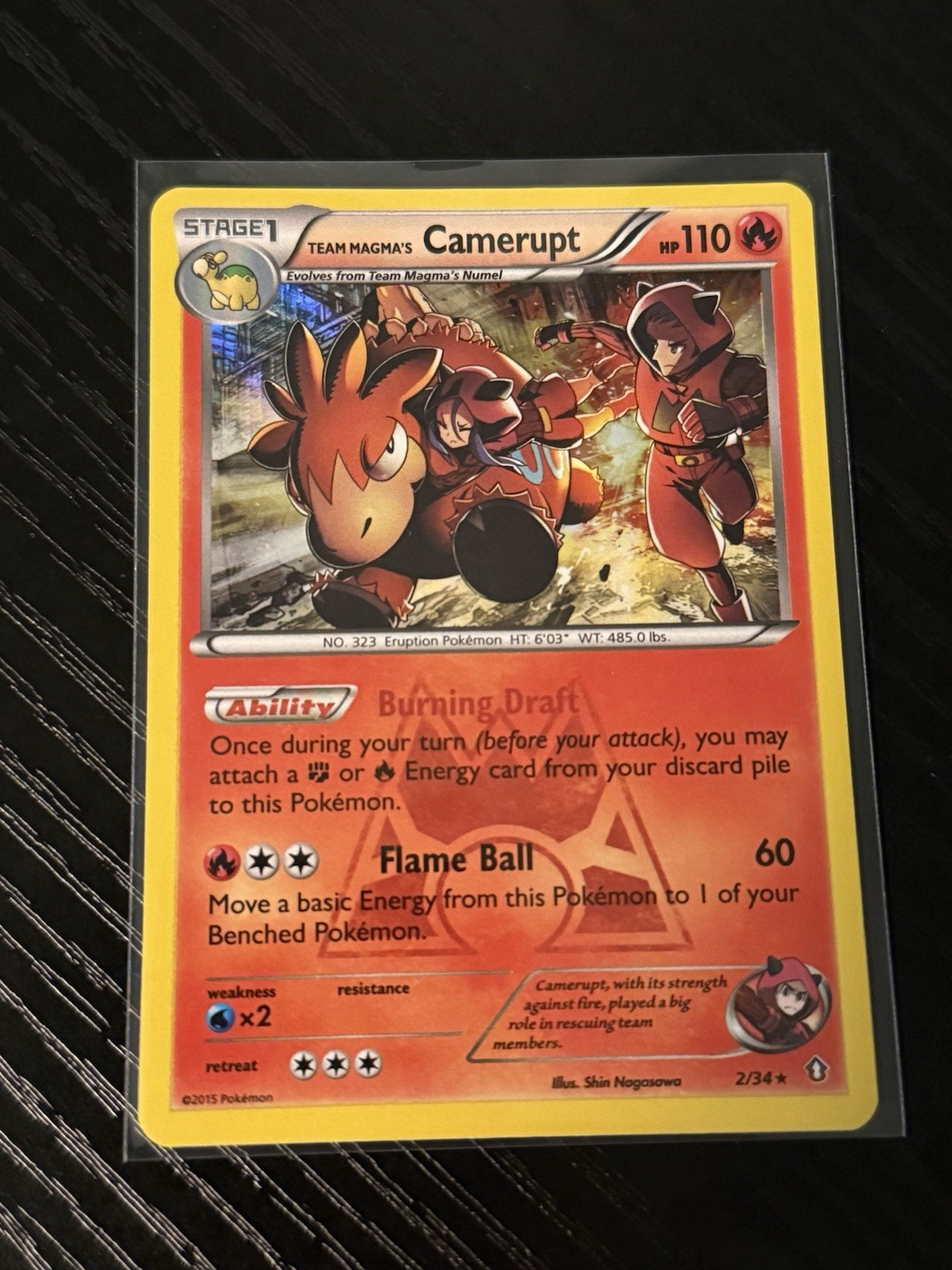 Team Magma's Camerupt - Holo Rare - Double Crisis 2/34 XY Pokemon TCG LP/NM