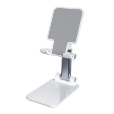 Adjustable Cell Phone Stands for Desk, Aluminum Folding Holder white