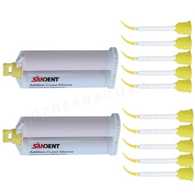 Dental Impression Material VPS Light Body Fast Set (2 Cartridge &10 Tips) PVS