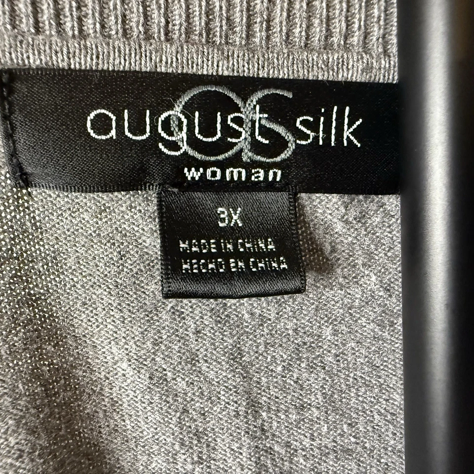 Cárdigan suéter de seda August para mujer talla 3X ligero preppy Foto 2 de 3