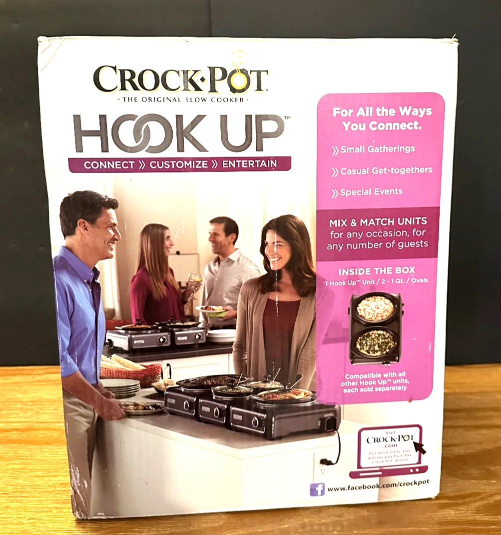 Crock Pot SCCPMD1-CH Hook Up Double Connectable 2 1-Quart Cookers Pots open box