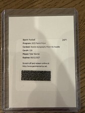 2025 Prizm No Huddle Tyler Warren Rookie Silver Disco Autograph Redemption Colts