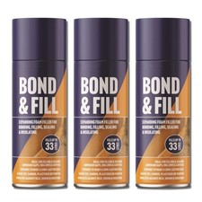 3 X Expanding Foam PU Bond and Fill Sealing Insulating Gap Filler Spray 500ml