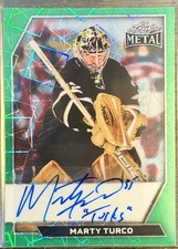 2025 Leaf Metal #BA-MT2 Marty Turco Lazer Green Auto 2/4 Dallas Stars