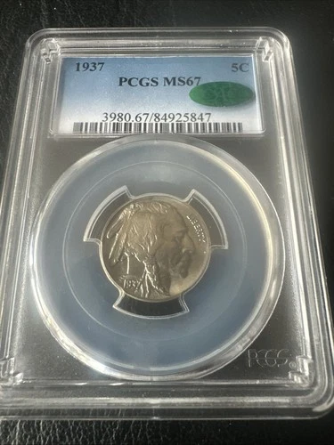 1937 Buffalo Nickel.  PCGS MS67 CAC