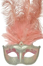 Brand New Mardi Gras Masquerade Colombina Festa Venetian Mask Pink 