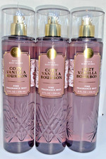 Bath and Body Works Cozy Vanilla Bourbon FINE FRAGRANCE MIST 8 FL OZ SET OF 3 