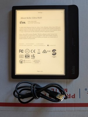 Rakuten Kobo Libra H2O E-Reader E-Ink Splash Resistant Tablet