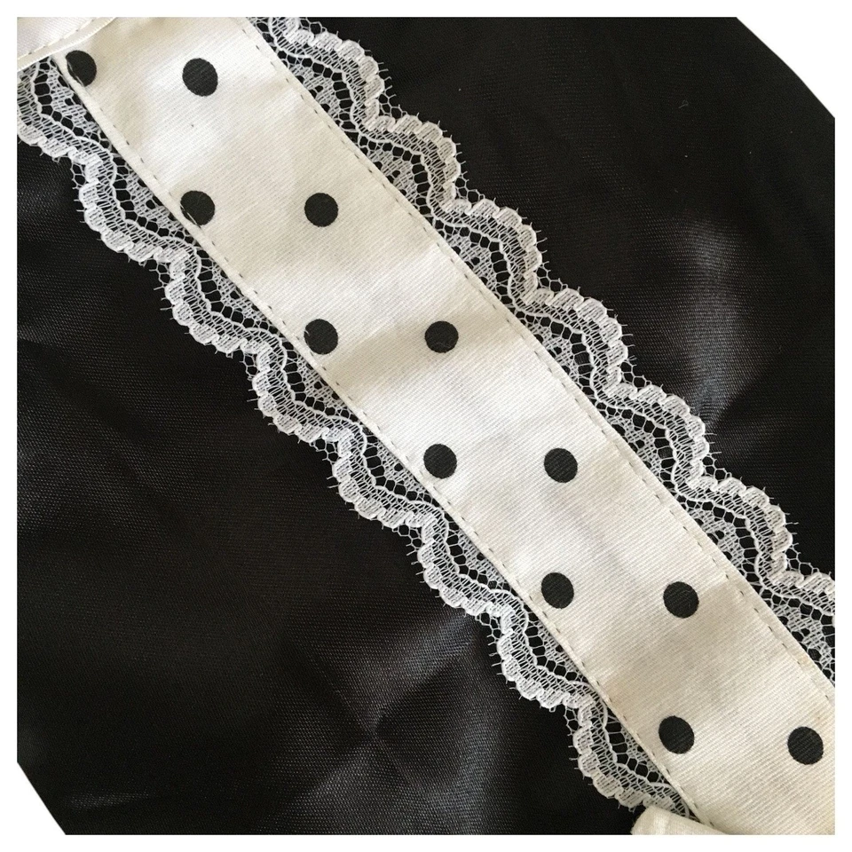 Vestido de fiesta a lunares satinado negro blanco talla S East Side Collection Foto 4 de 4