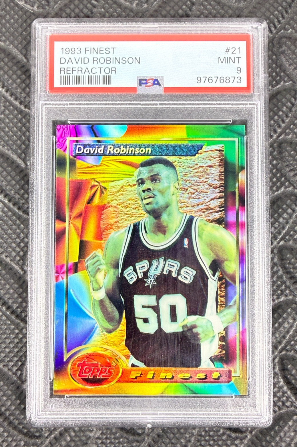 David Robinson The Admiral 1993-94 Finest Refractor #21 PSA 9 Mint Spurs HOF