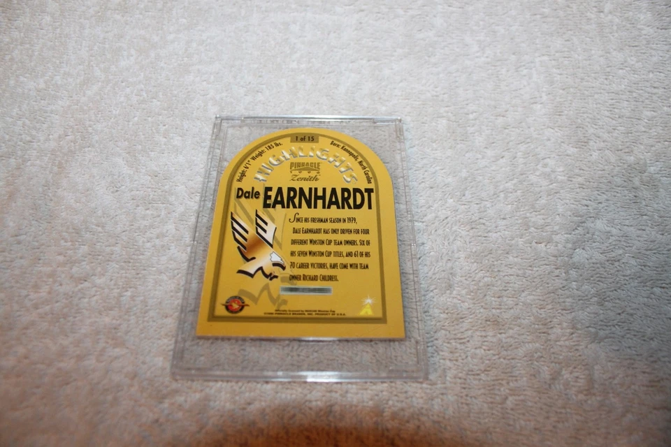 Dale Earnhardt Sr.,  Signed 1996 Pinnacle Zenith,  Highlights Card - Image 2 of 2