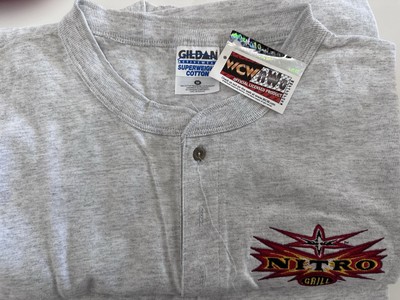 Vintage WCW Nitro Grill No Collar Shirt Gray Size M New From Private Collection