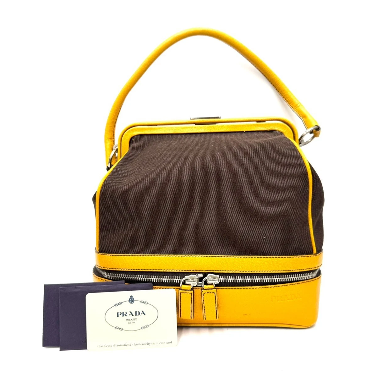 PRADA イエロー カナパキャンバス PRADA イエロー カナパキャンバス Prada Canapa Small Yellow Tote – DAC