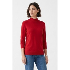 EUC Lark  Ro Womens Red Mock Neck Long Sleeve Knit Pullover Sweater Size Large