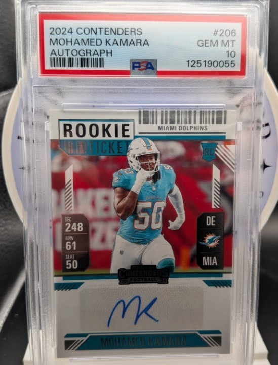 2024 Panini Contender Mohamed Kamara! Rookie Ticket! Auto! PSA 10!#206!Fast Ship