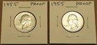 Lot of (2)  1955 Proof Washington Quarters - Uncirculated 90% Silver Beauties