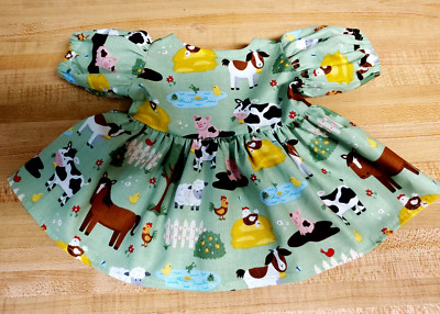 FARM SCENE DRESS for 14'' CPK Cabbage Patch COW HORSE PIG SHEEP GOAT CHICKEN FROG