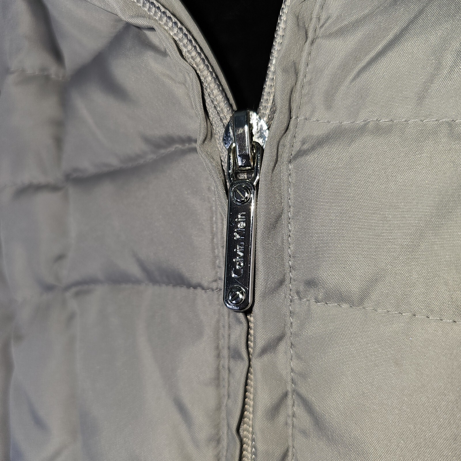 Calvin Klein Silver Gray Down Jacket Quilted Hood… - image 7