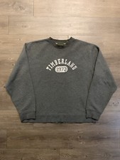 Vintage Timberland Weathergear Crewneck Sweatshirt Sz L Grey Hip Hop 90s Y2K