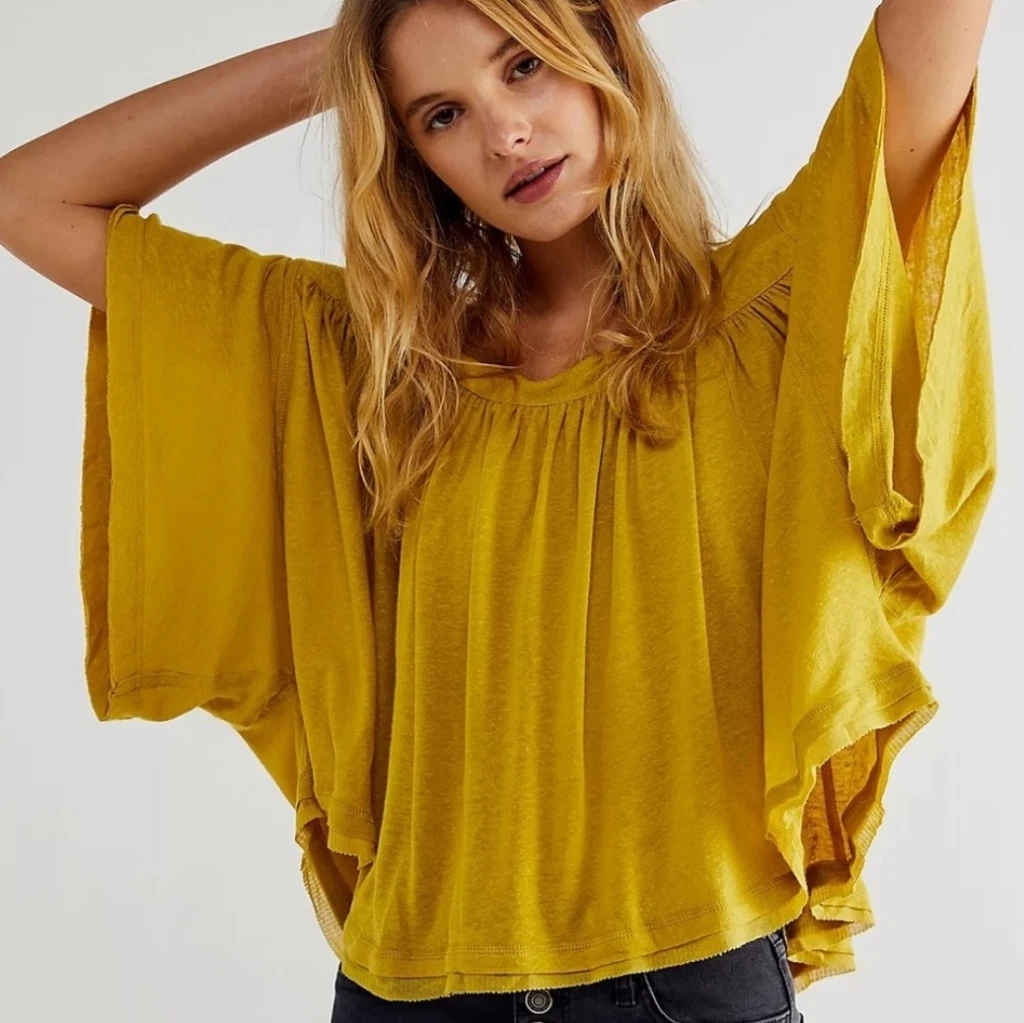 Free people sales yellow blouse