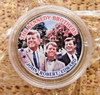 BRILLIANT UNCIRCULATED "THE KENNEDY BROTHERS" COLORIZED  HALF DOLLAR ...#13779