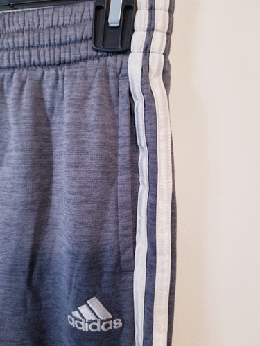 Adidas Sweatpants Boy's Youth Track Pants Streetwear Three Stripes Grey - Picture 8 of 12