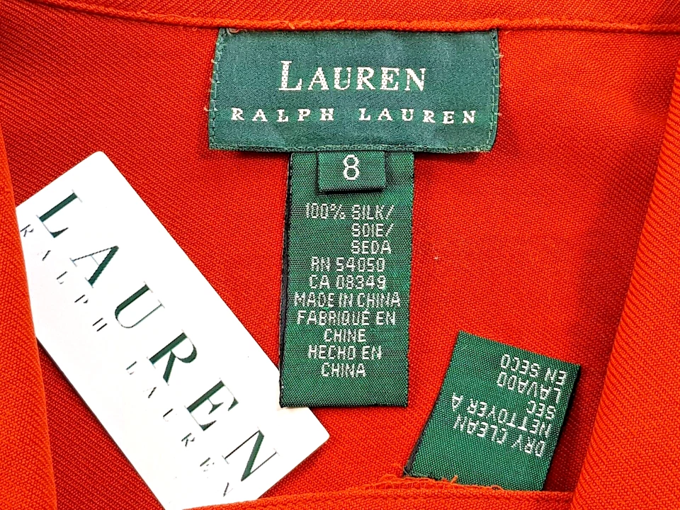 LAUREN RALPH LAUREN Womans 100% SILK Ochre L/S EVENING SHIRT - M - UK14 - £149 - Image 3 of 4