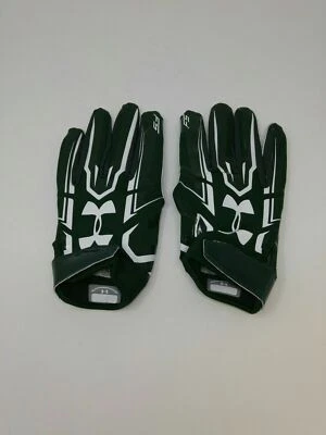 New Under Armour Men's Green/Green/White WR Football Gloves