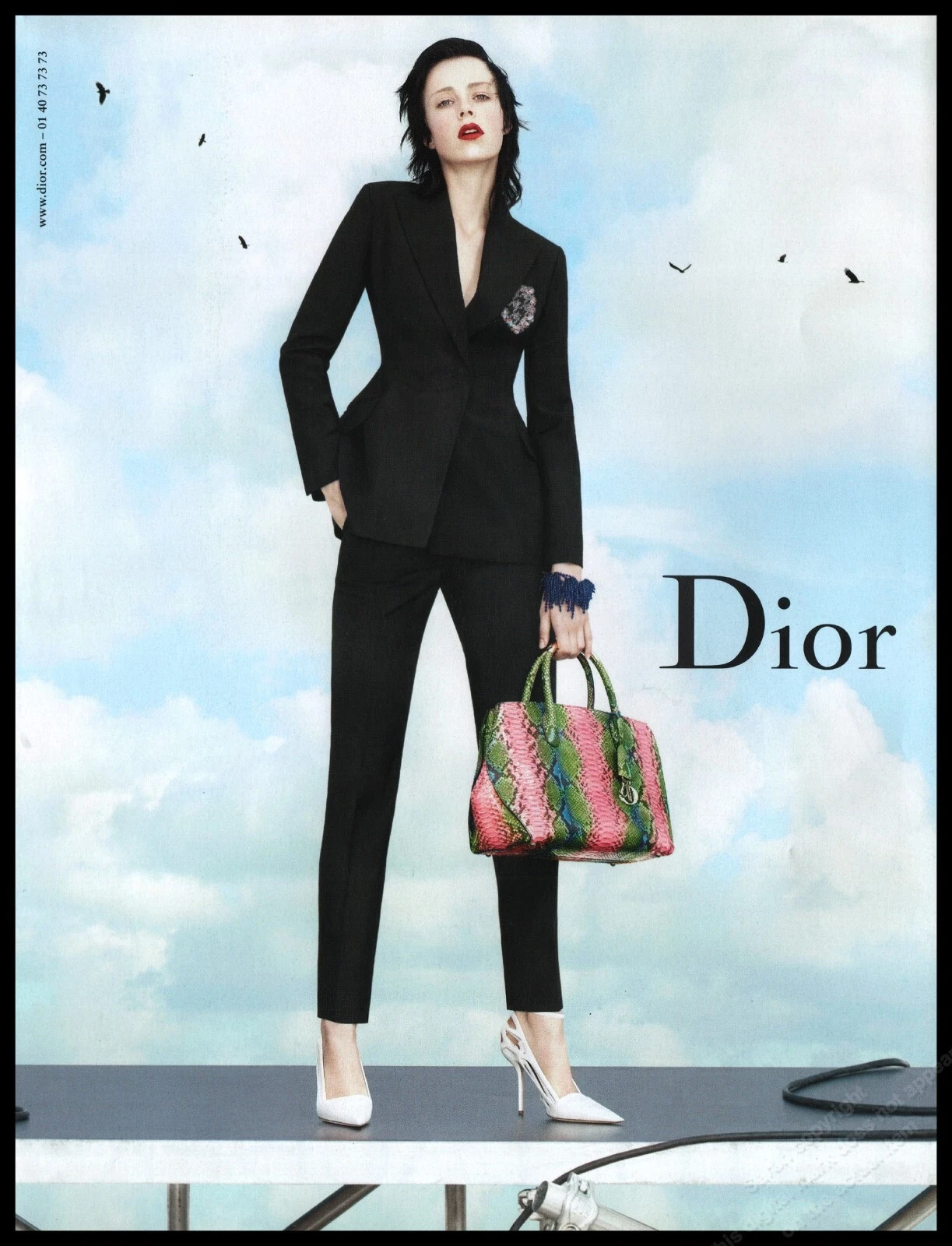 2014 Dior talons hauts magazine publicité imprimée femmes mode chaussures jambes longues  1 pg