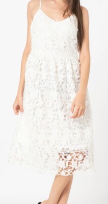 NEU! VERO MODA Kleid aus floraler Häkelspitze  Gr.XS weiß  UVP: 69,99