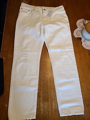 Levis 501 CT Customized Tapered White jeans mens size 26x32 Button Fly New