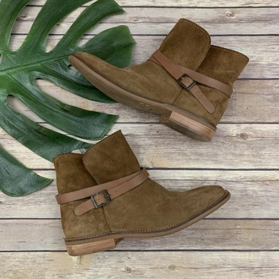 brown suede booties flat