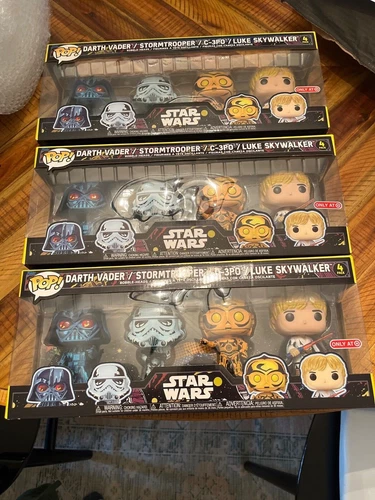 Funko Pop! Star Wars 4 Pack Darth Vader, Stormtrooper, C-3PO, Luke Skywalker