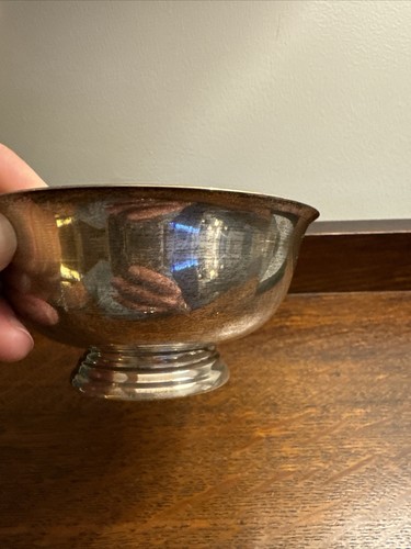 Reproduction Paul Revere -Reed & Barton Bowl Sterling Silver Engraved 118 Gm - Picture 3 of 6