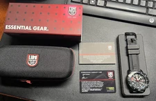 Luminox ANU 45mm Chronograph Steel Black Dial Quartz Mens Watch XS.4242 NEW