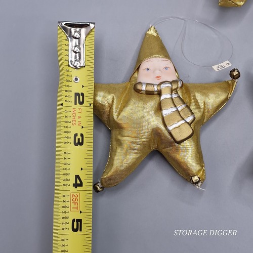 Vintage Dept 56 Gold Baby Face Plush Creepy Christmas Star Ornament Decorative - Picture 6 of 12
