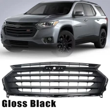 For 2018-2021 Chevrolet Traverse Front Bumper Upper Grille Gloss Black 84297944