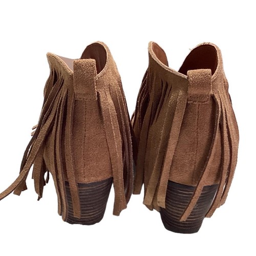 Matisse Western Ankle Boots Women 8.5 Brown Coconuts Lambert Suede Fringe - Picture 5 of 9