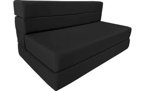 Lounger Folding Foam Mattress, Portable Sleepover Sofa Bed 6 x 48 x 80 Black